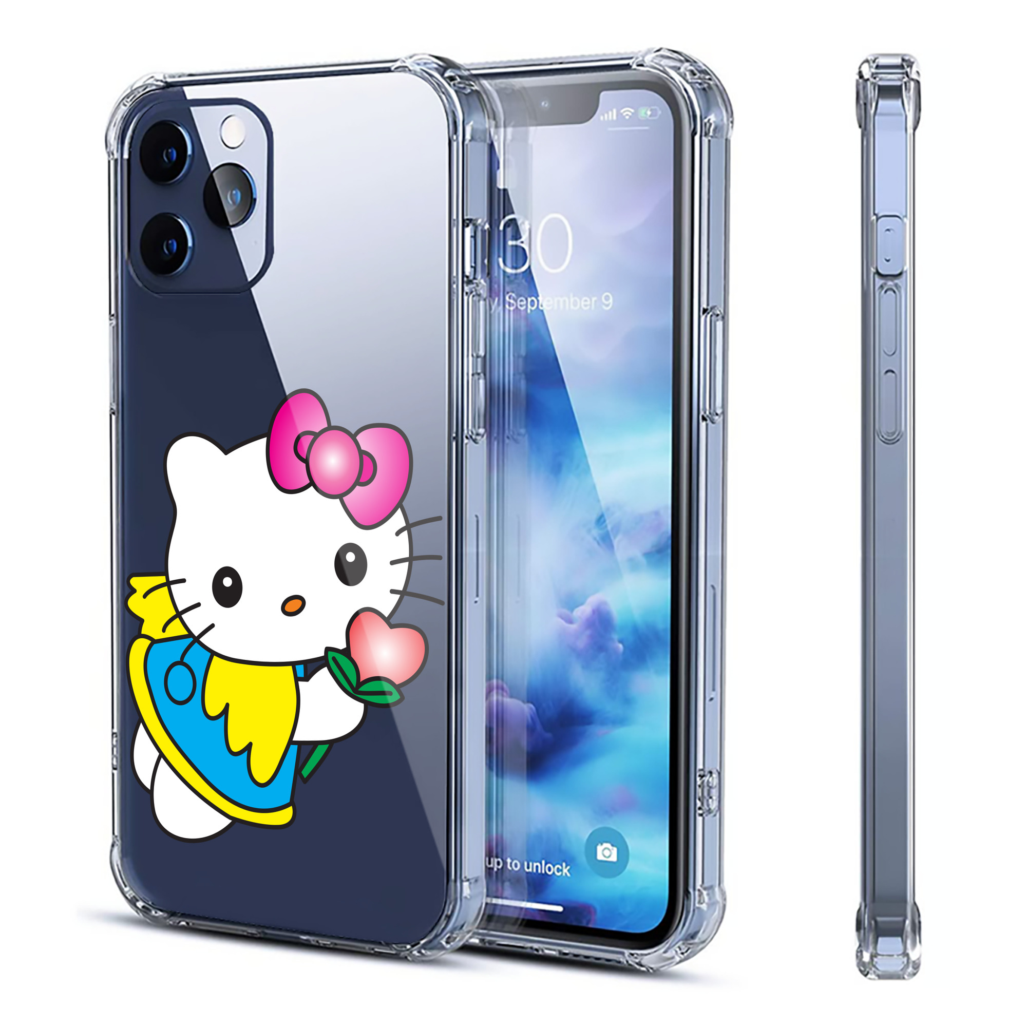 （画像用） Hello Kitty ハローキティ 【iPhone 12シリーズ対応】透明スマホケース（クリアソフトケース）